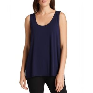NWT Ann Taylor Womens Tank Size XXL Navy Knit Round Neck Workwear Classic